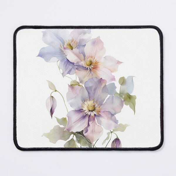 Item preview, Watercolor purple Clematis growing upword alone designed and sold by DariyaDell.
