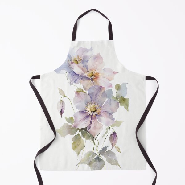 Item preview, Watercolor purple Clematis growing upword alone designed and sold by DariyaDell.