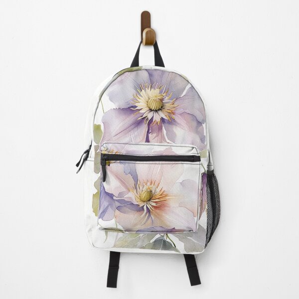 Item preview, Watercolor purple Clematis growing upword alone designed and sold by DariyaDell.