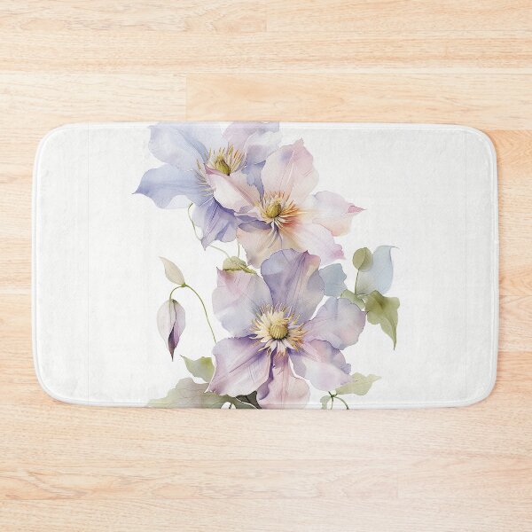 Item preview, Watercolor purple Clematis growing upword alone designed and sold by DariyaDell.