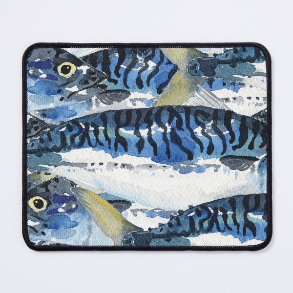 Item preview, Watercolour Mackerel Fish Pattern designed and sold by hlclarkillo.