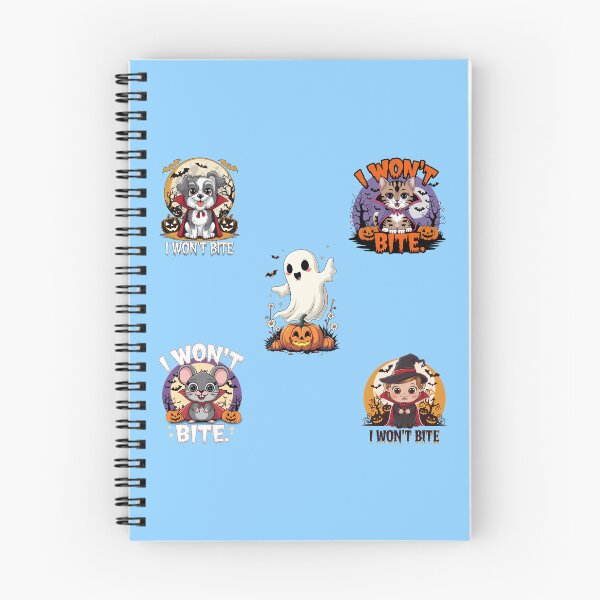 Item preview, Pack of 5 Stickers, 4 cute Halloween animals and 1 ghost designed and sold by InkwiseIA.