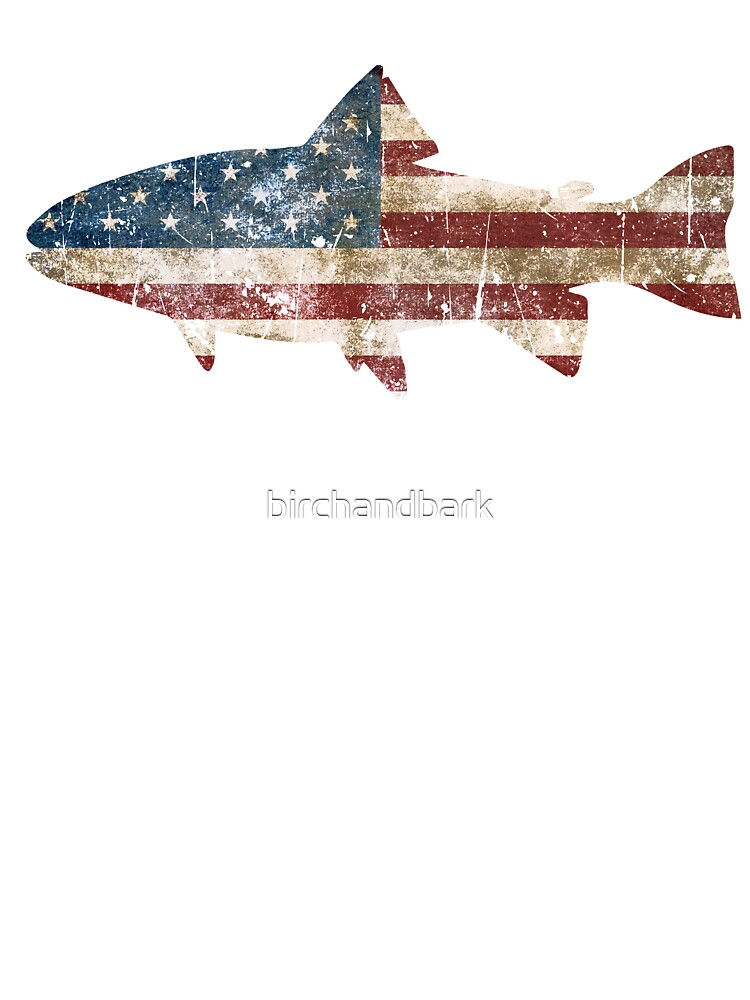 Rustic Fish Flag Kids T-Shirt for Sale by birchandbark