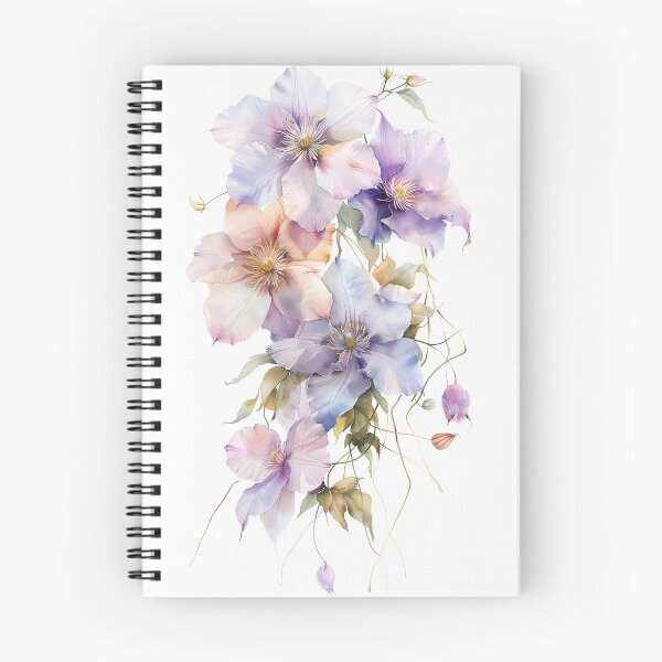 Item preview, Watercolor purple Clematis growing upword alone designed and sold by DariyaDell.
