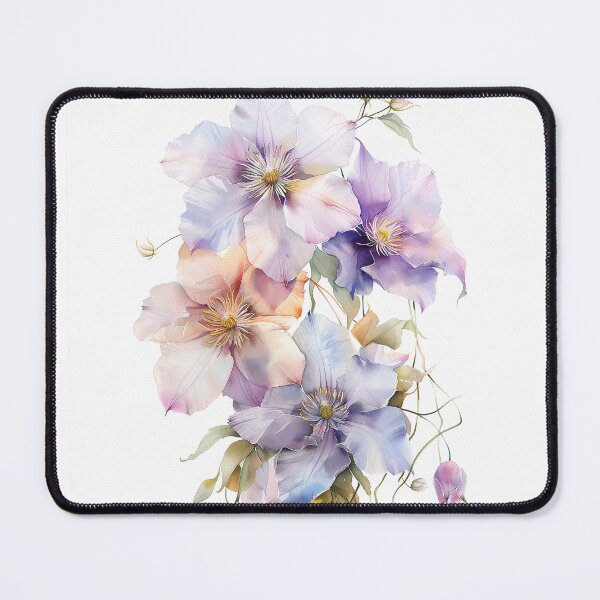 Item preview, Watercolor purple Clematis growing upword alone designed and sold by DariyaDell.