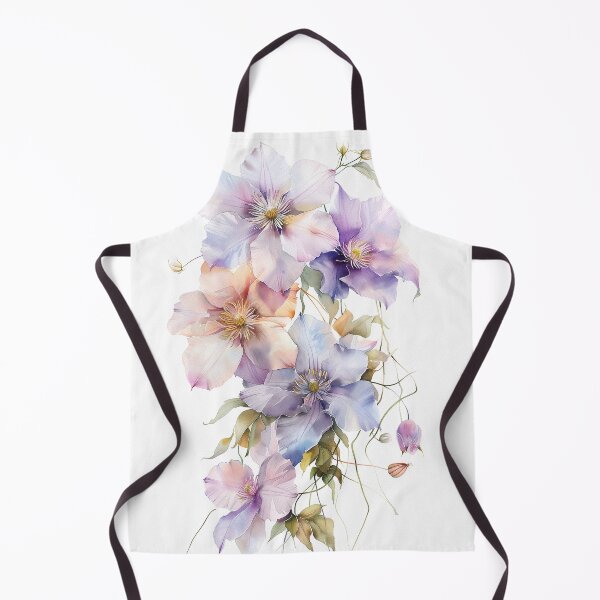 Item preview, Watercolor purple Clematis growing upword alone designed and sold by DariyaDell.