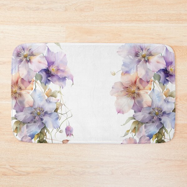 Item preview, Watercolor purple Clematis growing upword alone designed and sold by DariyaDell.