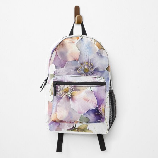 Item preview, Watercolor purple Clematis growing upword alone designed and sold by DariyaDell.