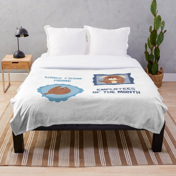 Item preview, Work from home, employees of the month - brown dog and brown cat designed and sold by Circle-Cats.