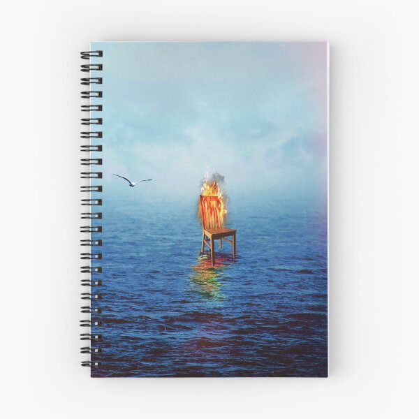 Item preview, The Burning Seat of Dreams: Surreal Artwork of a Chair on Fire at Sea designed and sold by seamless.