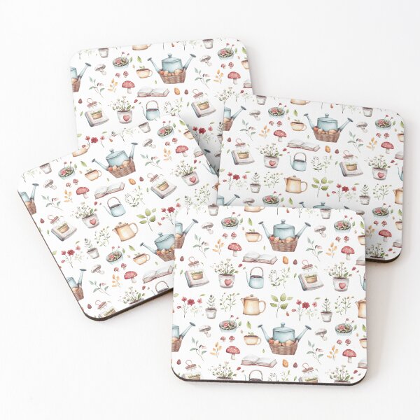Item preview, Cute watercolor illustrations of gardening and tea time objects designed and sold by porbenjaporn.
