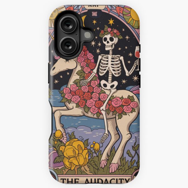 Vista previa del artículo con la obra «La Audacia – Diseño de Tarot de Esqueleto sobre Unicornio», diseñado y vendido por Charlietule.