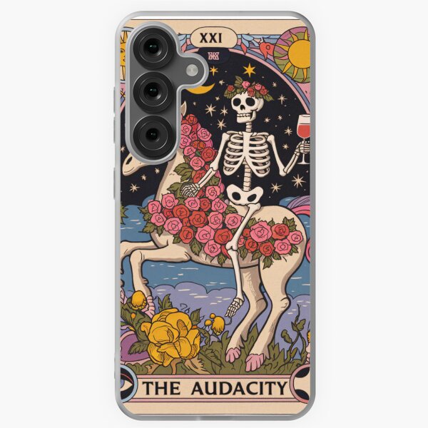 Item preview, The Audacity – Skeleton on Unicorn Tarot Design designed and sold by Charlietule.