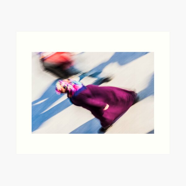 Item preview, A turkish woman is walking fast on the street, wearing colorful coat and scarf designed and sold by carlotoffolo.