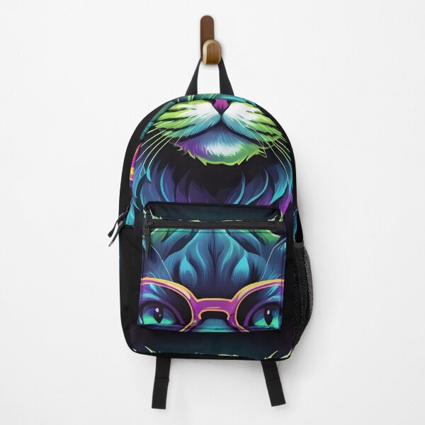 Item preview, Vibrant Neon Cat Wearing Glasses Art designed and sold by creativaimages.