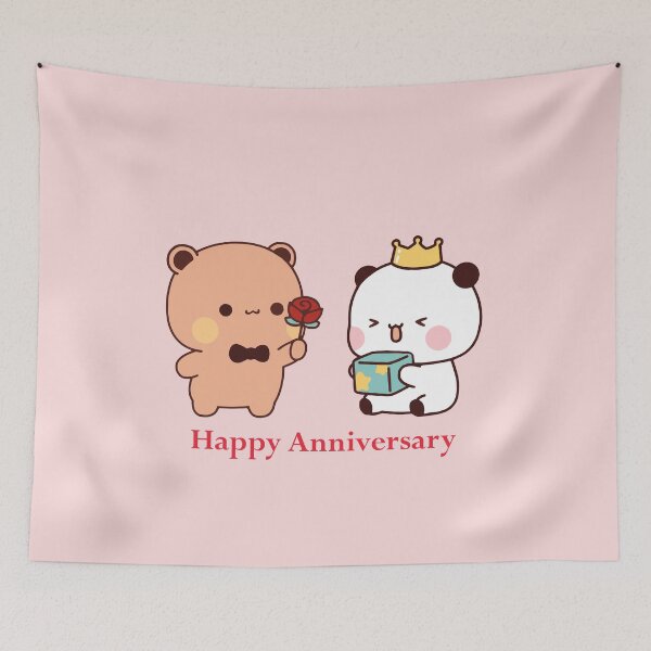 Item preview, Bubu dudu Cute Bear and Panda Anniversary Greeting designed and sold by FEBRICAST.