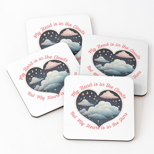 Item preview, My head is in the clouds, but my heart is in the stars, get away from everythink, universe my love, I love cosmos, designed and sold by Lunaria Arts.
