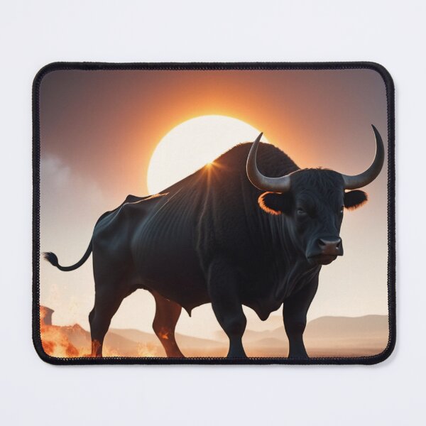 Item preview, A bull on fire, illuminated by the sun. designed and sold by domepicturez.