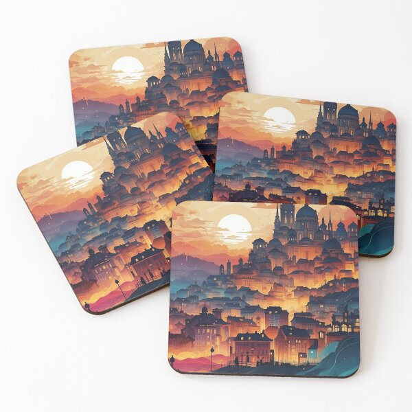 Item preview, Gravitational Waves Silhouettes - Colorful Cityscape Design designed and sold by athanasioungr.