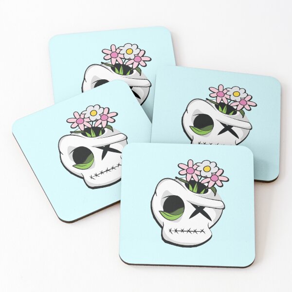 Item preview, Scary Halloween skull with flowers cartoon designed and sold by Posterized2024.