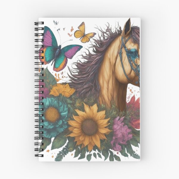 Item preview, Horse, Butterfly, and Flowers: Graceful Nature-Inspired Design designed and sold by CanvasWhimsy.