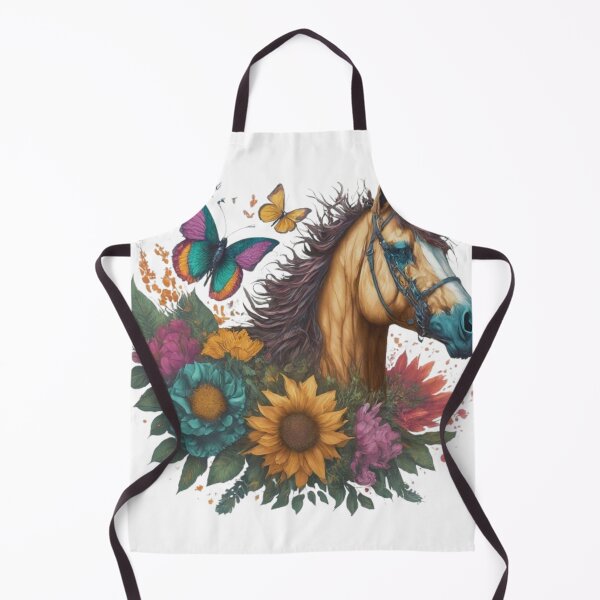 Item preview, Horse, Butterfly, and Flowers: Graceful Nature-Inspired Design designed and sold by CanvasWhimsy.
