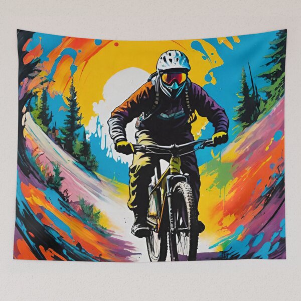 Artikelvorschau, Mountainbiker in Aktion entworfen und verkauft von GrizzlyCollective.