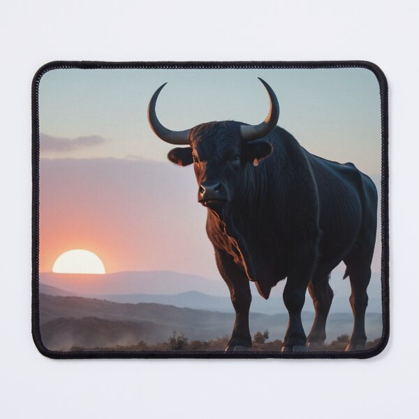 Item preview, A bull in a landscape, illuminated by the sun. designed and sold by domepicturez.