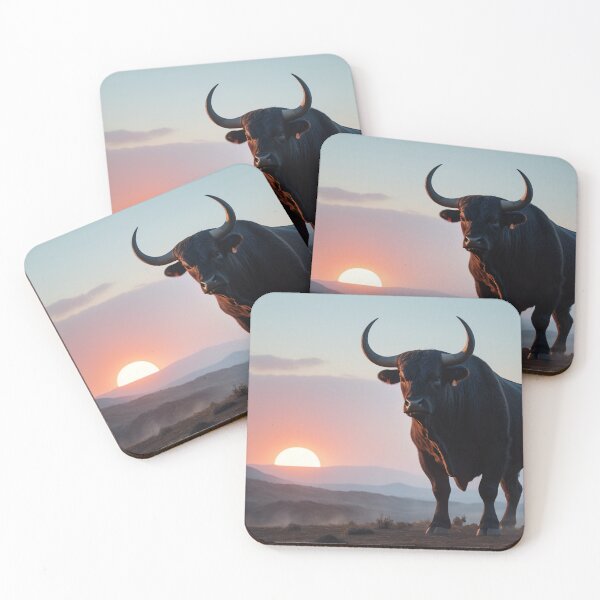 Item preview, A bull in a landscape, illuminated by the sun. designed and sold by domepicturez.