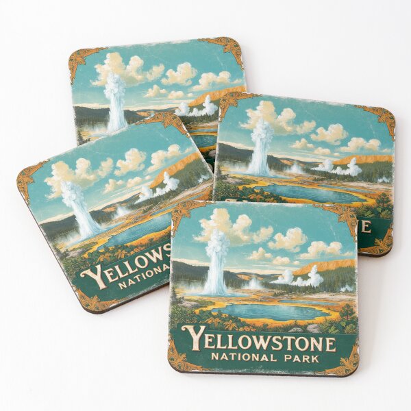 Item preview, Postal retro vintage del Parque Nacional de Yellowstone designed and sold by TravelPostcardGems.