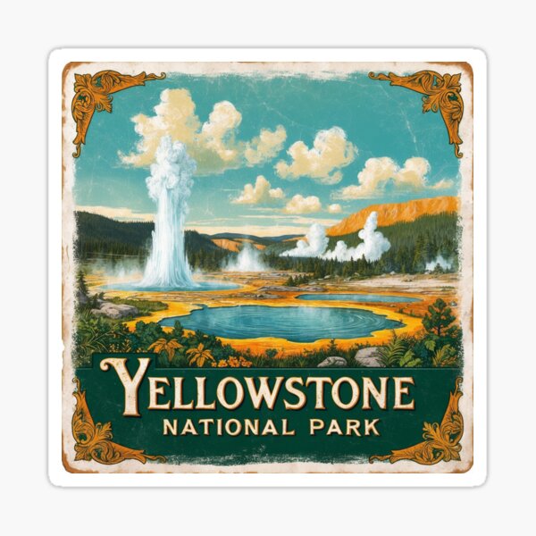 Artikel-Vorschau von Yellowstone Nationalpark Postkarte Vintage Retro Reise, designt und verkauft von TravelPostcardGems.