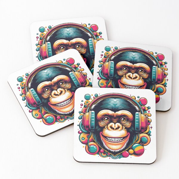 Item preview, Cool Funky Monkey with Headphones designed and sold by EurekaHunters.
