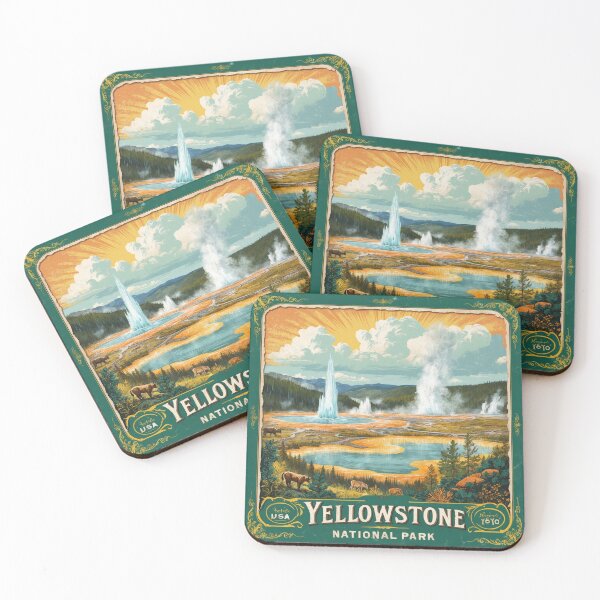 Item preview, Yellowstone National Park Postcard Vintage Retro Travel designed and sold by TravelPostcardGems.