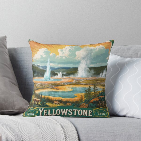 Artikelvorschau, Yellowstone Nationalpark Postkarte Vintage Retro Reise entworfen und verkauft von TravelPostcardGems.