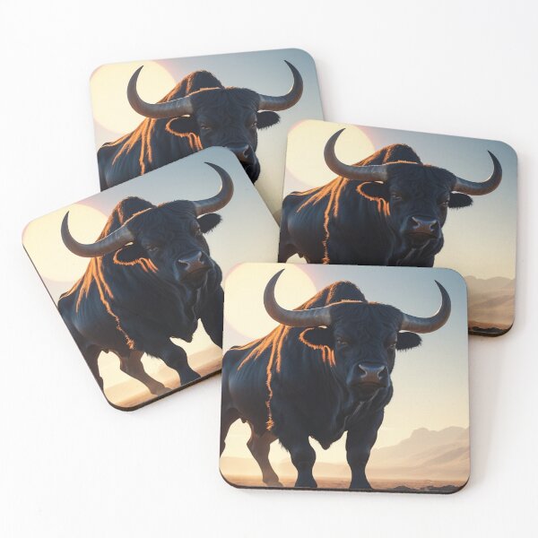 Item preview, A bull in a landscape, illuminated by the sun. designed and sold by domepicturez.