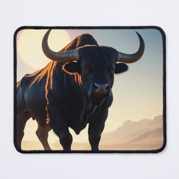 Item preview, A bull in a landscape, illuminated by the sun. designed and sold by domepicturez.