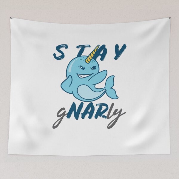 Item preview, Stay Gnarly Narwhal Surfer Quote designed and sold by jaygo.