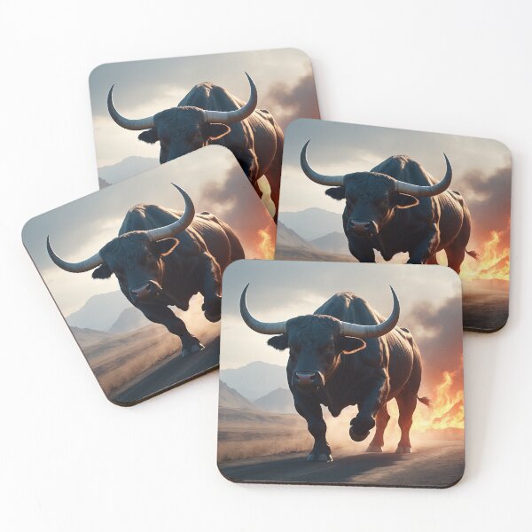 Item preview, A bull in flames, illuminated by the sun. designed and sold by domepicturez.