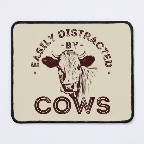 Item preview, Easily distracted by Cows, Vintage Cow Illustration designed and sold by lagunaklein.