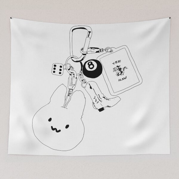 Item preview, Bunny Cowboy Keychain designed and sold by 4everchlover.