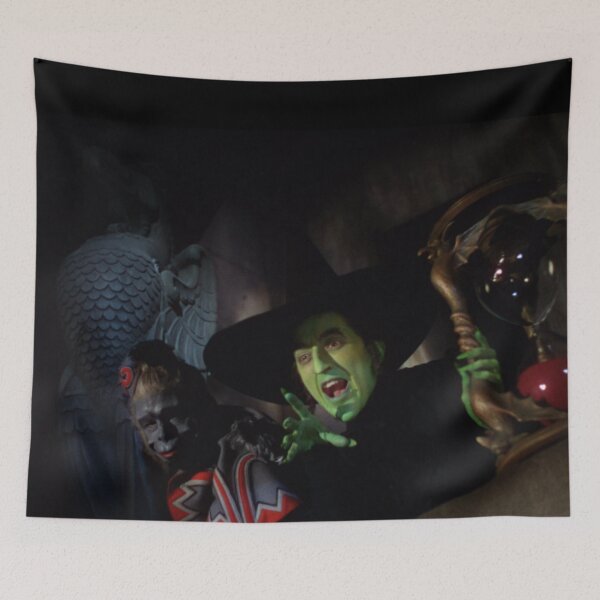 Item preview, colorized wiked  witch print wizard oz reworked monkey flying designed and sold by mystic lady vintage art and fashion designs.