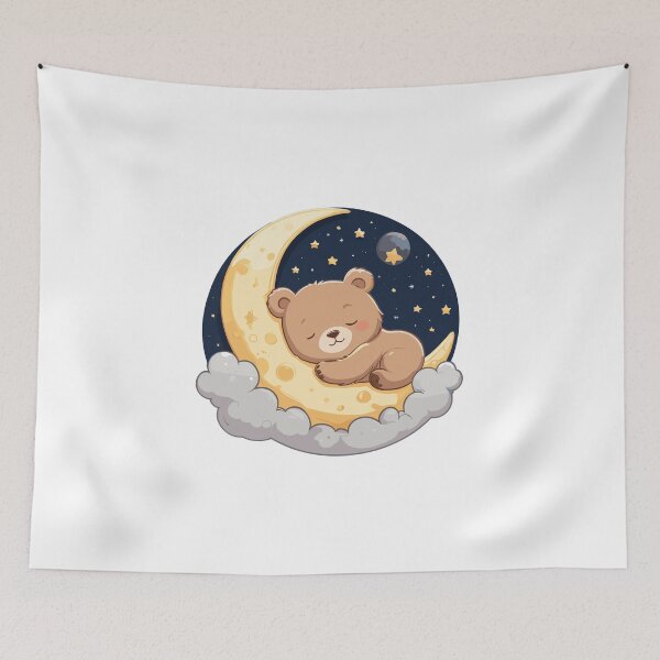 Item preview, Cute Bear Sleeping on the Moon designed and sold by MaateoDesign.