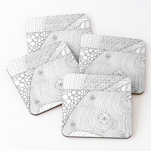 Item preview, Fine Liner Pattern Chaos Drawing III designed and sold by lynnbowersart.