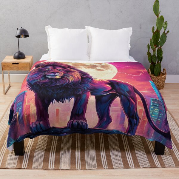 Item preview, A muscular lion on the outskirts of the city, illuminated by flashbulbs and moonlight. designed and sold by domepicturez.