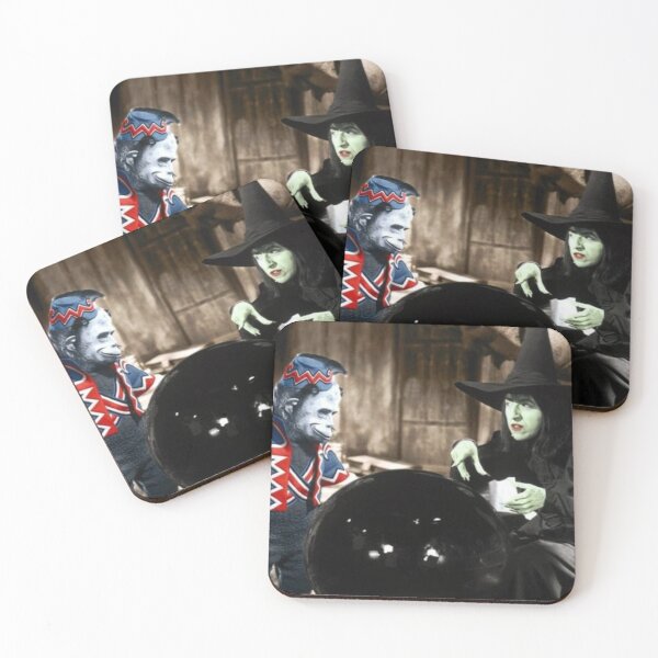 Item preview, naughty monkey tag team wicked witch colorized oz wizard print designed and sold by mystic lady vintage art and fashion designs.