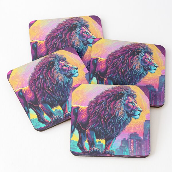 Item preview, A muscular lion on the outskirts of the city, illuminated by the moonlight. designed and sold by domepicturez.