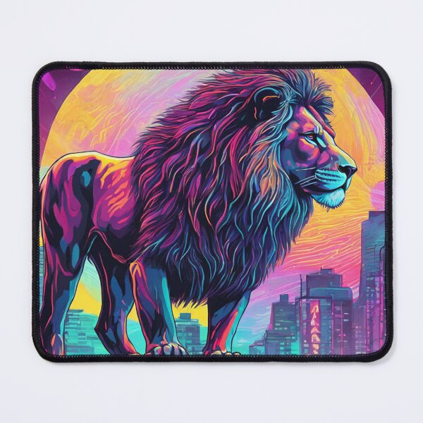 Item preview, A muscular lion on the outskirts of the city, illuminated by the moonlight. designed and sold by domepicturez.
