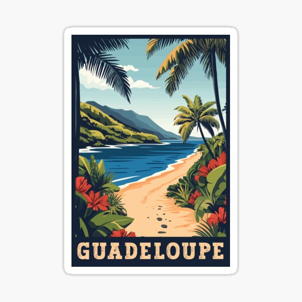 Item preview, Discover the Island Beauty of Guadeloupe - Vintage Travel Art designed and sold by turtlestart.