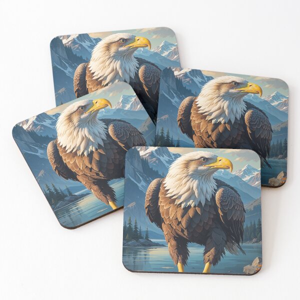 Item preview, A bald eagle perched on a rock designed and sold by PixelRoots.