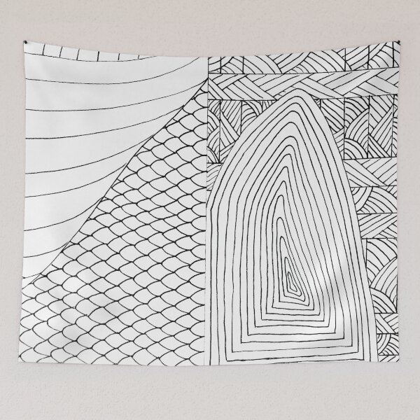 Item preview, Fine Liner Pattern Chaos Drawing IV designed and sold by lynnbowersart.